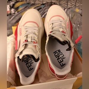 Fendi Wmns Flow FF Motif Low 'White Pink'